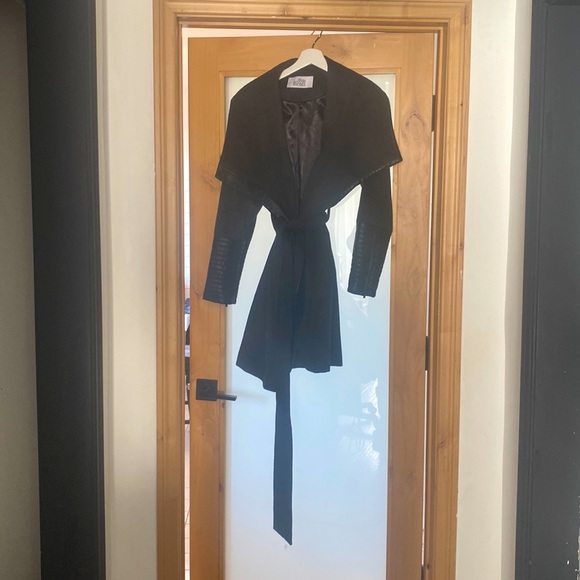 Trench Coat Belle Badgley Mischka Coat Badgley Mischka Faux Long